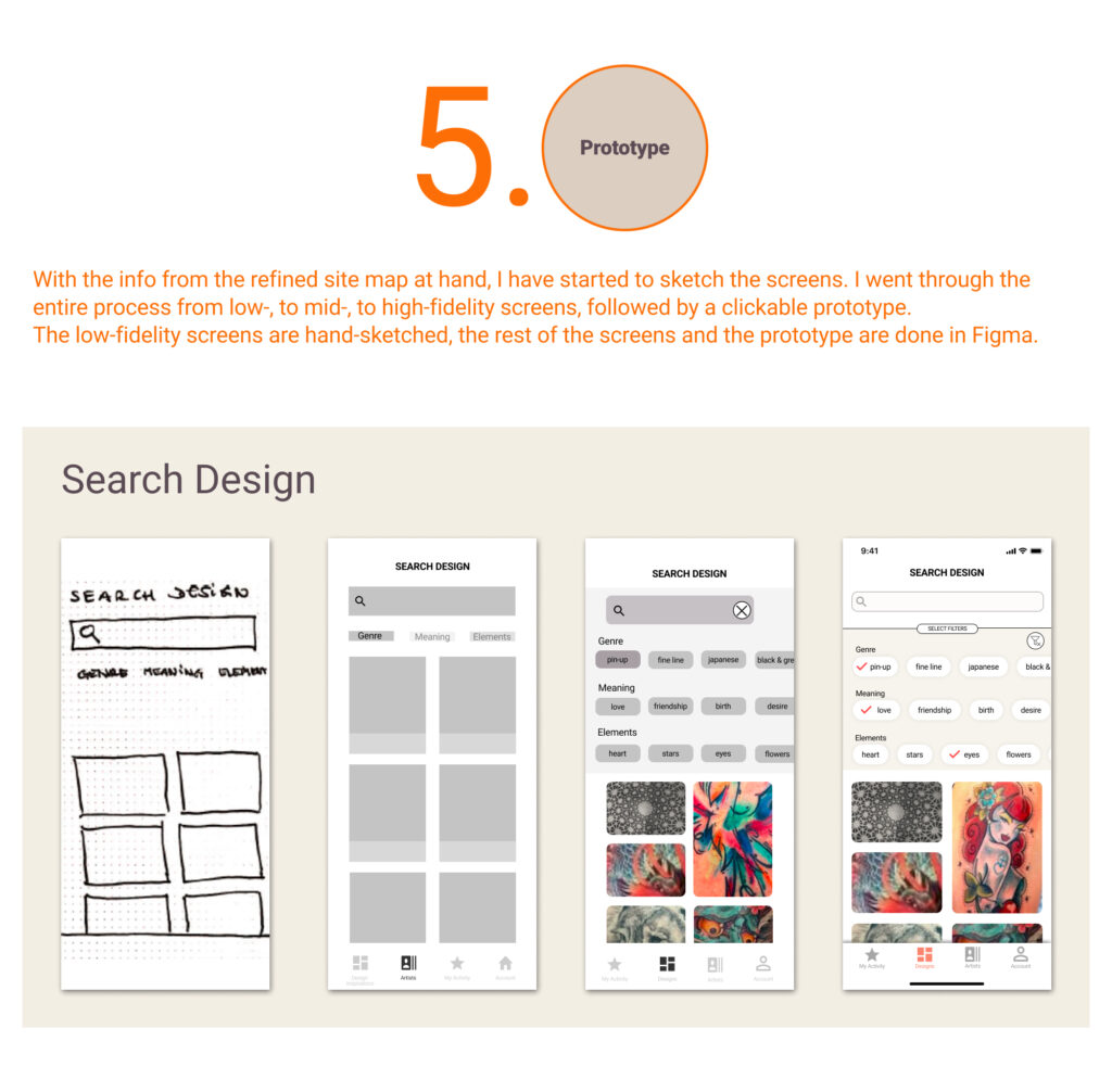 Wireframes Search Designs